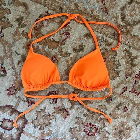 Princess Polly Serene Orange Triangle Halter Bikini Top 4 - Picture 6 of 9